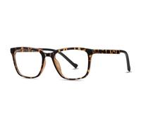 moomoobird Monture de lunettes carrées pour hommes Tendance Urltra Lumière TR90 Monture masculine Mode Lunettes, Léopard avec transparent