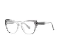 moomoobird TR90 Lunettes œil de chat pour femmes Mode Carré Lunettes Cadre féminin Décoration tendance, Gris avec transparent