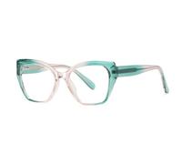 moomoobird TR90 Lunettes œil de chat pour femmes Mode Carré Lunettes Cadre féminin Décoration tendance, Cadre rose vert
