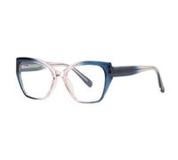 moomoobird TR90 Lunettes œil de chat pour femmes Mode Carré Lunettes Cadre féminin Décoration tendance, Cadre bleu rose