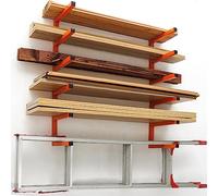 MOOMSINE Lot de 4 organiseurs en bois et support mural pour le bois d'œuvre, organiseur en bois robuste avec 6 niveaux, chaque étagère peut supporter jusqu'à 90,7 kg, utilisation en intérieur et en