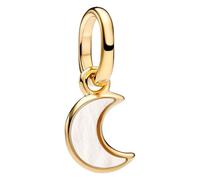 Moon 14k Gold-Plated Mini Dangle with White bioresin Man-Made Mother of Pearl