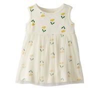Moon and Back by Hanna Andersson Robe en Tulle pour bébé Fille, Motif Fleurs écrues, 3-6 Mois