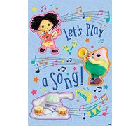 Moon and Me Let's Play Poster Impression Dimensions 61 x 91,5 cm + 2 barres d'affiche en plastique 62 cm Noir