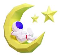 Moon Astronaut Handmade DIY Diorama Paper Model Children's Room Wall Decoration Home Decor Space Theme Papercraft