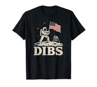 Moon Astronaute Dibs Artemis Lunar Mission Space Science Art T-Shirt