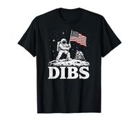 Moon Astronaute Dibs Artemis Lunar Mission Space Science Art T-Shirt