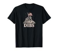 Moon Astronaute Dibs Artemis Lunar Mission Space Science Art T-Shirt