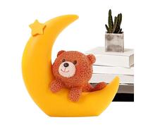 Moon Bear Cake Topper - Decorative Sculpture, Resin Figurine Cake Decoration for Adorning, Desktop Moon Bear Statue, Shower Ornament Piece with High-Detail Build, Celebration Aid for Displaying