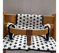 moon-Bebe Coussin réducteur de siège pour Stokke Tripp Trapp, blanc (noir star)