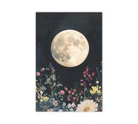 Moon Blooms Spring Peace Holiday Yard Drapeaux pour l'extérieur Happy New Year Bannière pour décoration de cour 30,5 x 45,7 cm double face