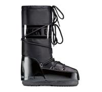 Moon Boot Icon Glance Bottes d'hiver noires satinées brillantes en platine avec isolation thermique, semelle intermédiaire légère et semelle en caoutchouc pour un maintien sûr.