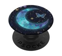 Moon Butterfly Astrology Hippie Witchy Floral Aesthetic PopSockets PopGrip Adhésif