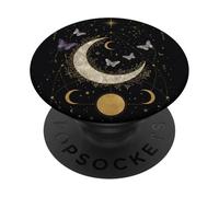 Moon Butterfly Astrology Hippie Witchy Floral Aesthetic PopSockets PopGrip Adhésif