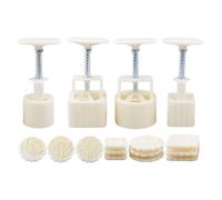 Moon Cake Mold Press - DIY Dessert Maker for Festival Baking | Food Grade Flexible with Pattern Stamps Hand Press Pastry Tool, Cookie Cake Forming Kit for Mid Autumn Celebration Kitchen Treat Preparat