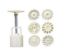 Moon Cake Moule Press 6 Motif Stamps 50g Mooncake Fleur Roundware Cookie Cutter Cutter DIY Cake Decoration Tool