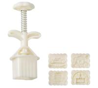 Moon Cakes Moules de cuisson polyvalents avec 4 tampons artistiques pour l'artisanat de gâteaux de lune et de délices sucrés matériaux de qualité alimentaire