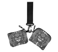 Moon Cat Crystal Retro Witch Dark Symbols Goth Lover Portefeuille double