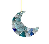 Moon Charm - Lunar Light Decoration | Clear Acrylic Sculpture with Minimalist Design & Elegant Hanging Art for Holiday Decorations, Home Window and Indoor Door Display