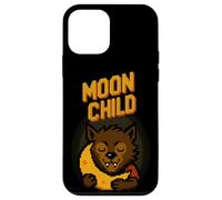 Moon Child Funny Pixel Art Loup-Garou et Lune Halloween Coque pour iPhone 12 Mini