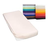 Moon-Classic Drap-Housse à sommier tapissier 160 g/m² 2 m, Coton, Naturel, 120x200-120x220
