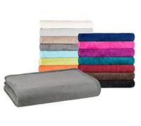 Moon - Couverture classique grande taille 220 x 240 cm anthracite - Couverture en laine unie - Mélange de coton facile d'entretien