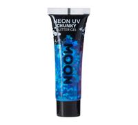 Moon Creations - Gel néon à grosses paillettes Moon Glow bleu