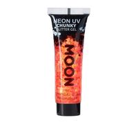 Moon Creations - Gel néon à grosses paillettes Moon Glow orange