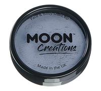 Moon Creations Maquillage professionnel visage et corps | Moules à gâteaux professionnels avec peinture colorée pour maquillage | pour enfants, adultes, festival, Halloween, gris foncé, 36 g