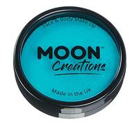 Moon Creations Maquillage professionnel visage et corps | Moules à gâteaux professionnels avec peinture colorée pour maquillage | pour enfants, adultes, festival, Halloween, turquoise, 36 g
