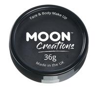 Moon Creations Maquillage professionnel visage et corps | Moules à gâteaux professionnels avec peinture colorée pour maquillage | pour enfants, adultes, festival, Halloween, noir, 36 g