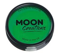 Moon Creations Maquillage professionnel visage et corps | Moules à gâteaux professionnels avec peinture colorée pour maquillage | pour enfants, adultes, festival, Halloween, vert vif, 36 g
