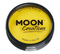 Moon Creations Maquillage professionnel visage et corps | Moules à gâteaux professionnels avec peinture colorée pour maquillage | pour enfants, adultes, festival, Halloween, jaune vif, 36 g