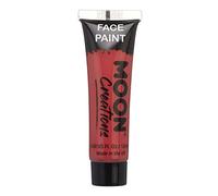 Moon Creations Tubes de peinture pour le visage et le corps | Peinture pour le visage prête à l'emploi | Sans cruauté | Peinture pour le visage pour enfants, adultes, Halloween et plus, rouge, 12 ml