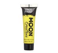 Moon Creations Tubes de peinture pour le visage et le corps - Prêt à l'emploi - Sans flocons - Sans cruauté envers les animaux - Pour costumes, fêtes, Halloween - Pour enfants et adultes - Jaune - 12