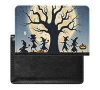 Moon Dance at Night Étui de passeport sécurisé en cuir synthétique pour cartes de crédit pour homme et femme, blanc, taille unique, moderne, blanc, Taille unique, Moderne