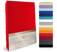 Moon de Luxury Drap Housse en Jersey Stretch 230 g/m² pour lits à eau, lits Boxspring et matelas traditionnel, Coton, Rot, 140x200 - 160x220