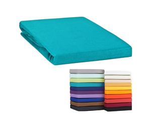 Moon - Drap-housse classique pour surmatelas 140 x 200 - 160 x 220 cm en jersey 100 % coton (pétrole).