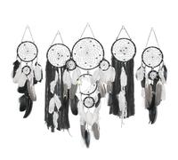 Moon Dream Catcher - 5 Pièces Dreamcatcher | Attrape-rêves Boho Blanc | 5 Capteurs De Rêves Lunaires | Tenture Murale Attrape-rêves, Tenture Murale Attrape-rêves Bohème, Décoration Murale Pour Maman,