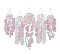 Moon Dream Catcher - 5 Pièces Dreamcatcher | Attrape-rêves Boho Blanc | 5 Capteurs De Rêves Lunaires | Tenture Murale Attrape-rêves, Tenture Murale Attrape-rêves Bohème, Décoration Murale Pour Maman,