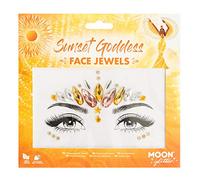 Moon Glitter Bijoux pour le visage, Bijoux pour le corps du visage du Festival, Autocollants scintillants pour les yeux, Bijoux de tatouage temporaires (Déesse du coucher du soleil)