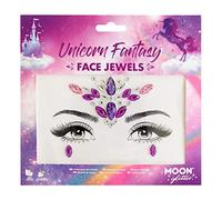 Moon Glitter Bijoux pour le visage, Bijoux pour le corps du visage du Festival, Autocollants scintillants pour les yeux, Bijoux de tatouage temporaires (Fantaisie Licorne)