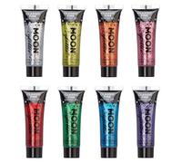 Moon Glitter - Gel brillant fin classique - 12ml - Assortiment de 8 couleurs - Pailleté pour visage.