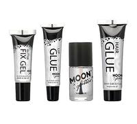 Moon Glitter Kit de fixateurs à paillettes - Comprend un gel fixe, une colle à lèvres, une colle à ongles et une colle pour cheveux