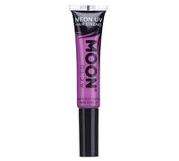Moon Glow Bandes de couleur de cheveux UV néon | Mascara capillaire - Teinture capillaire lavable temporaire | Couleur néon brillante, brille sous un éclairage UV, Deep Purple, 15 ml