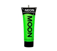 Moon Glow Neon Gel UV pailleté pour le visage et le corps - Peinture pour le visage pailletée, vert, 12 ml (lot de 1)