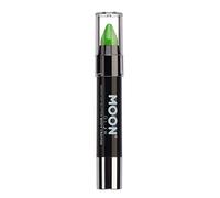 Moon Glow Neon UV Glitter Bâton de peinture pour le visage/crayon de maquillage pour le visage et le corps - Brille brillamment sous l'éclairage UV, vert, 1 pièce (lot de 1)