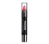Moon Glow Neon UV Glitter Bâton de peinture pour le visage/crayon de maquillage pour le visage et le corps - Brille brillamment sous l'éclairage UV, rose vif, 3,5 g