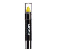 Moon Glow Neon UV Glitter bâton de peinture pour le visage/crayon de maquillage pour le visage et le corps - brille brillamment sous l'éclairage UV, jaune, 3,5 g