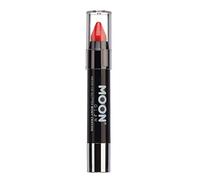 Moon Glow Neon UV Glitter Bâton de peinture pour le visage/crayon de maquillage pour le visage et le corps - Brille brillamment sous l'éclairage UV, rouge, 1 pièce (lot de 1)
